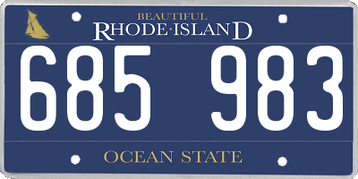 RI license plate 685983