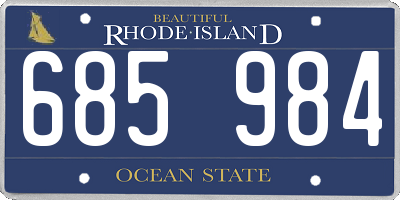 RI license plate 685984