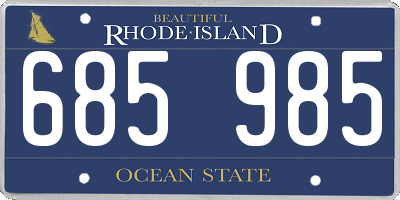 RI license plate 685985