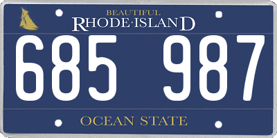 RI license plate 685987