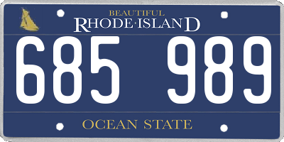 RI license plate 685989