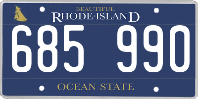 RI license plate 685990