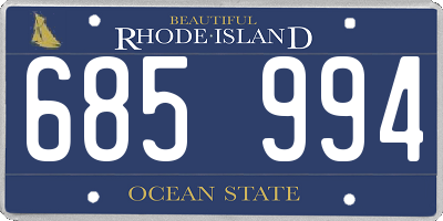 RI license plate 685994