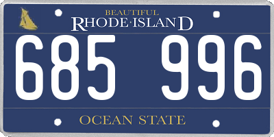 RI license plate 685996