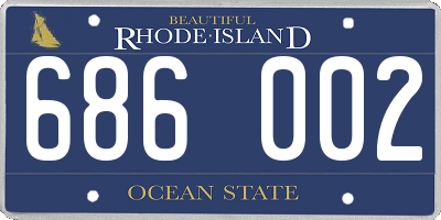 RI license plate 686002
