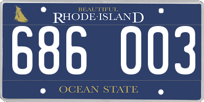 RI license plate 686003