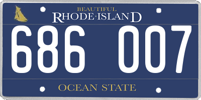 RI license plate 686007