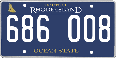 RI license plate 686008