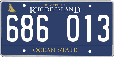 RI license plate 686013