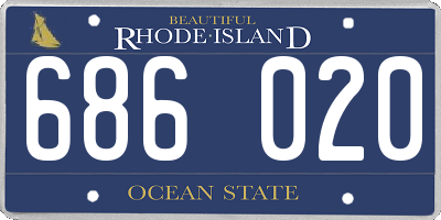 RI license plate 686020