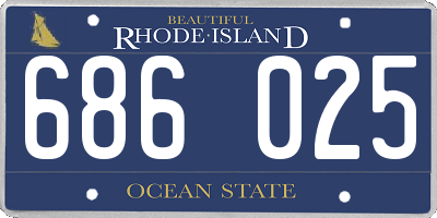 RI license plate 686025