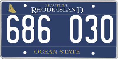 RI license plate 686030