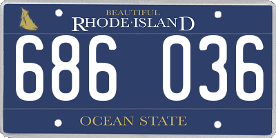RI license plate 686036