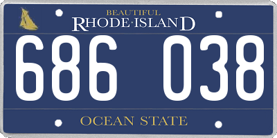 RI license plate 686038