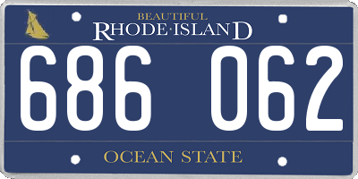 RI license plate 686062