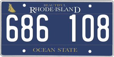RI license plate 686108