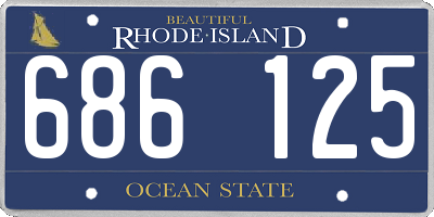 RI license plate 686125