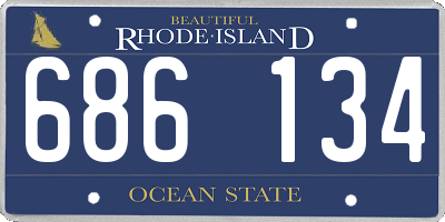RI license plate 686134