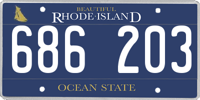 RI license plate 686203