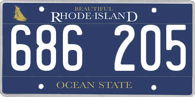 RI license plate 686205