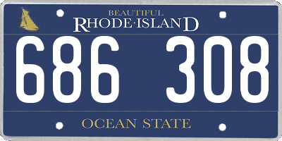 RI license plate 686308