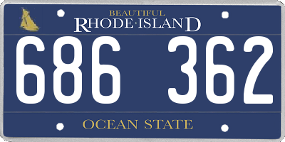 RI license plate 686362