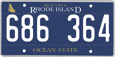 RI license plate 686364