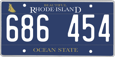 RI license plate 686454