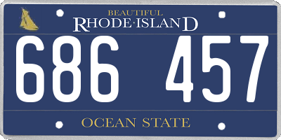 RI license plate 686457