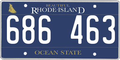 RI license plate 686463