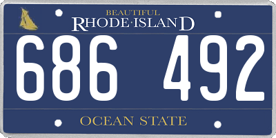 RI license plate 686492