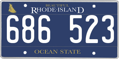RI license plate 686523