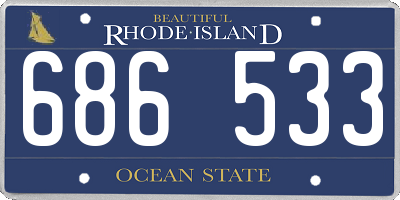 RI license plate 686533
