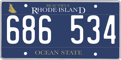 RI license plate 686534