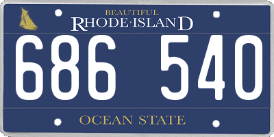 RI license plate 686540