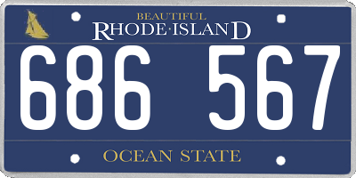 RI license plate 686567