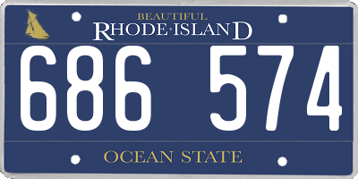 RI license plate 686574