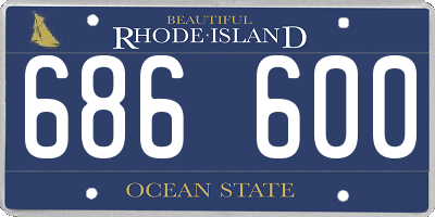 RI license plate 686600