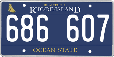 RI license plate 686607