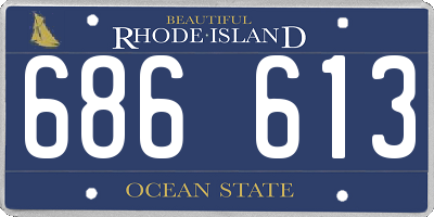 RI license plate 686613