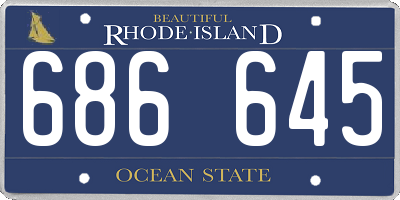 RI license plate 686645