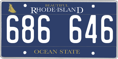 RI license plate 686646