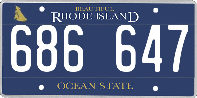 RI license plate 686647