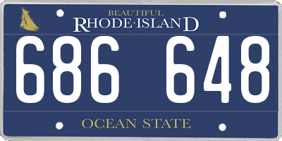 RI license plate 686648