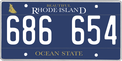 RI license plate 686654
