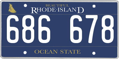 RI license plate 686678
