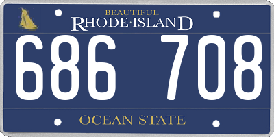 RI license plate 686708