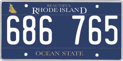 RI license plate 686765