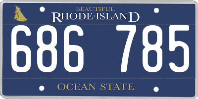 RI license plate 686785