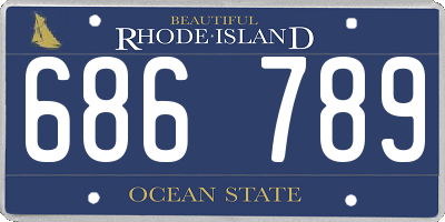 RI license plate 686789